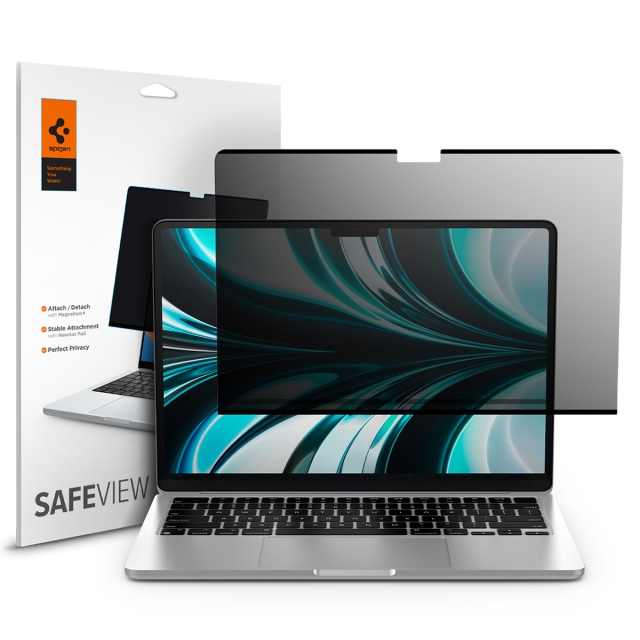 Защитная пленка SPIGEN для MacBook Air 13 (M4/M3/M2) - SafeView - Прозрачный - 1 шт - AFL06253