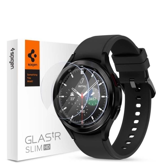 Защитное стекло SPIGEN для Galaxy Watch 4 Classic (42 mm) - GLAS.tR Slim HD - Прозрачный - 3 шт - AGL03843