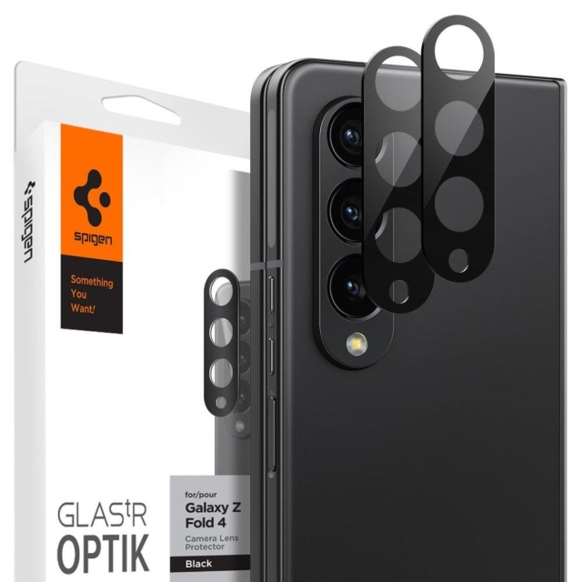 Защитное стекло для камеры SPIGEN для Galaxy Z Fold 4 - Optik Lens Protector - Черный - 2 шт - AGL05428