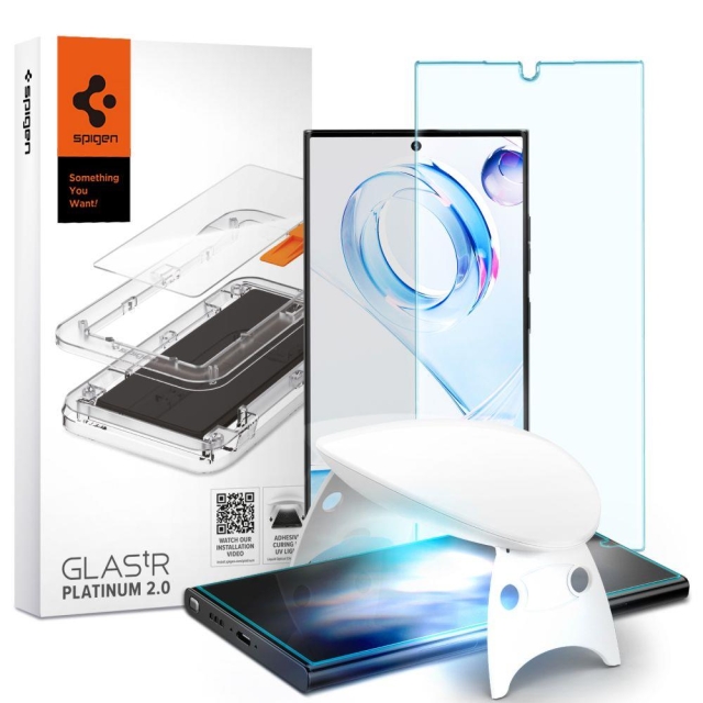 Защитное стекло SPIGEN для Galaxy S23 Ultra - GLAS.tR Platinum 2.0 - 1 шт - Прозрачный - AGL05944