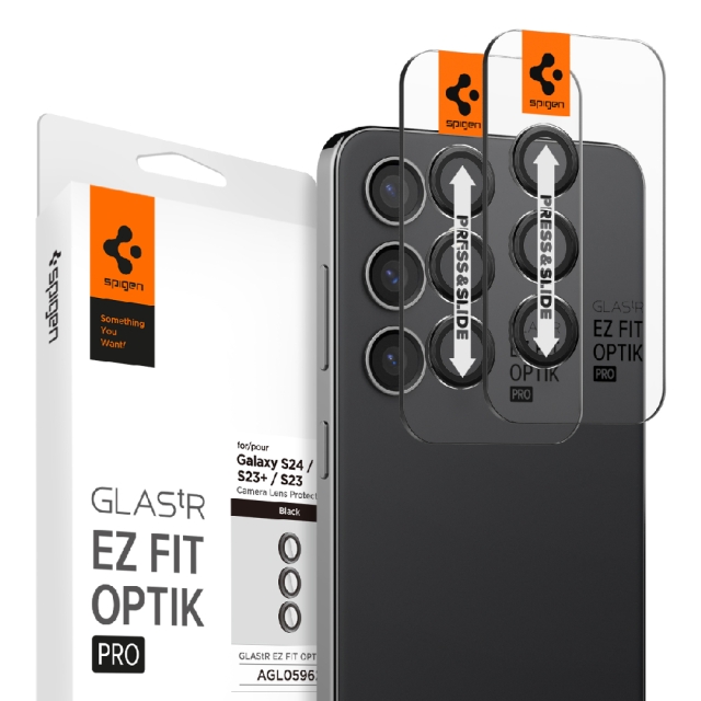 Защитное стекло для камеры SPIGEN для Galaxy S24 - Glass tR EZ Fit Optik Pro - Черный - 2 шт - AGL07441