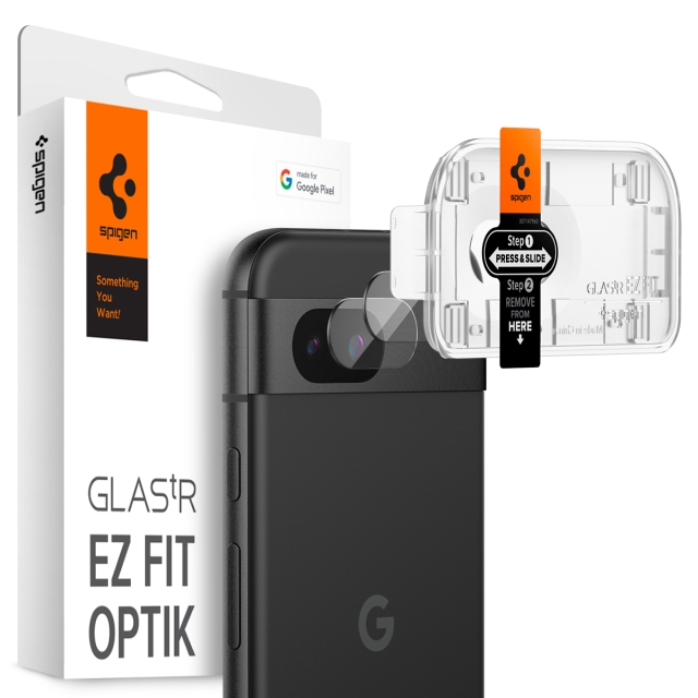 Защитное стекло SPIGEN для Google Pixel 8a - Glass tR EZ Fit Optik - Прозрачный - 2 шт - AGL07465