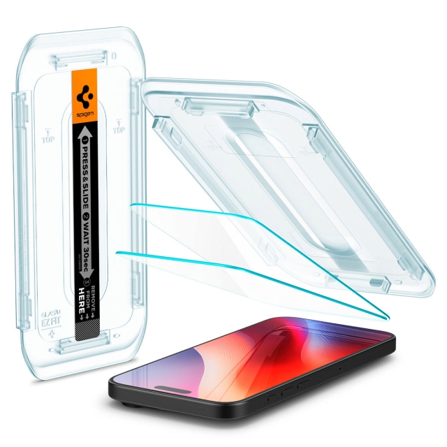 Защитное стекло SPIGEN для iPhone 16 Pro Max - Glas.tR EZ Fit - 2 шт - Прозрачный - AGL07907