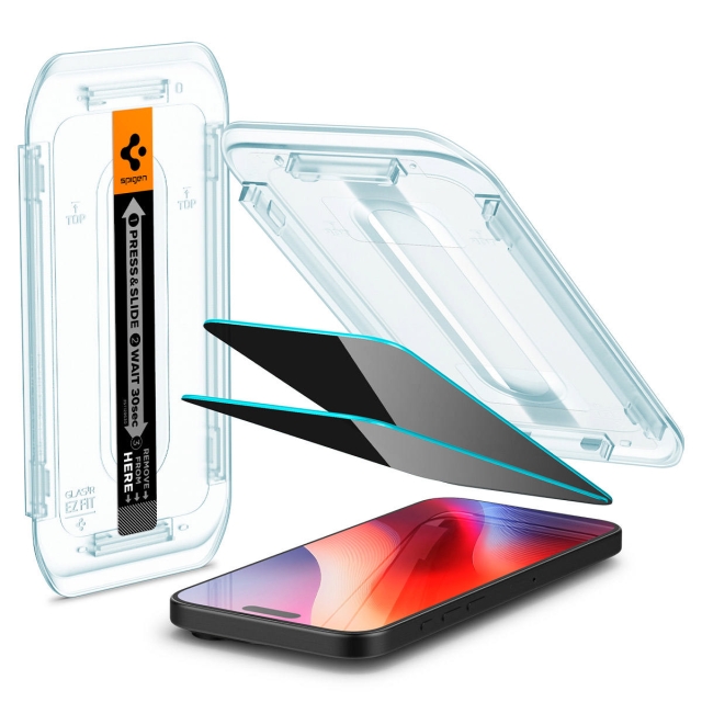 Защитное стекло SPIGEN для iPhone 16 Pro Max - Glas.tR EZ Fit - 2 шт - Антишпион - AGL07908