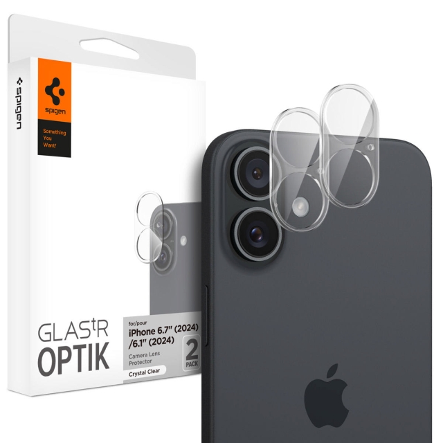 Защитное стекло для камеры SPIGEN для iPhone 16/16 Plus - Glas.tR Optik - 2 шт - Прозрачный - AGL07923