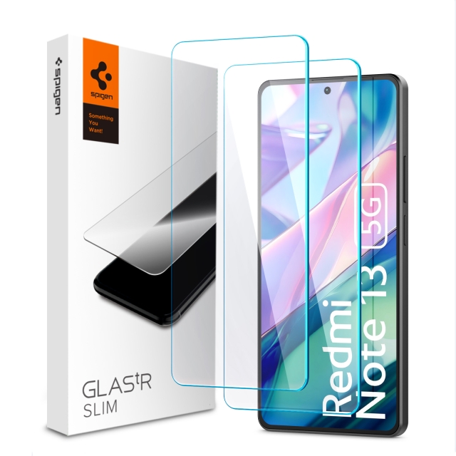 Защитное стекло SPIGEN для Xiaomi Redmi Note 13 5G - GLAS.tR Slim - Прозрачный - 2 шт - AGL08294