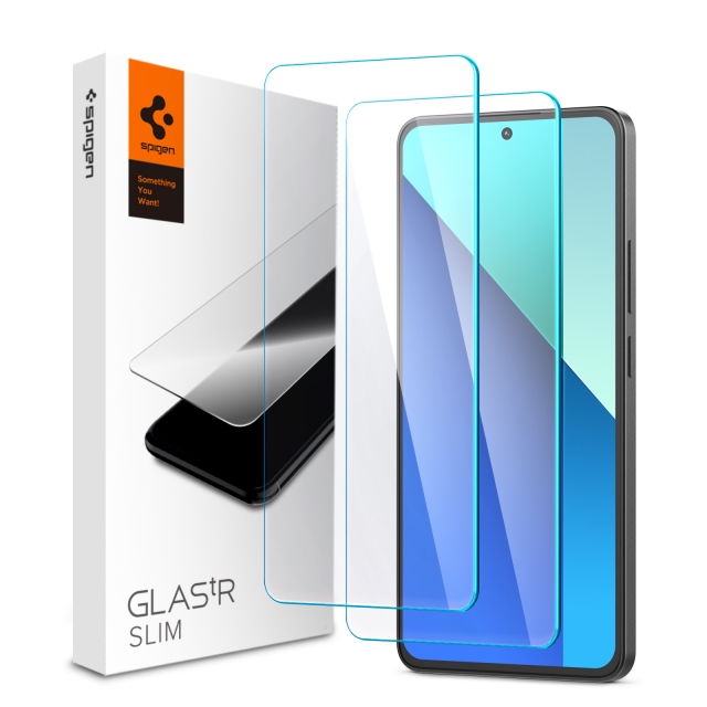 Защитное стекло SPIGEN для Xiaomi Redmi Note 13 - GLAS.tR Slim - Прозрачный - 2 шт - AGL08295