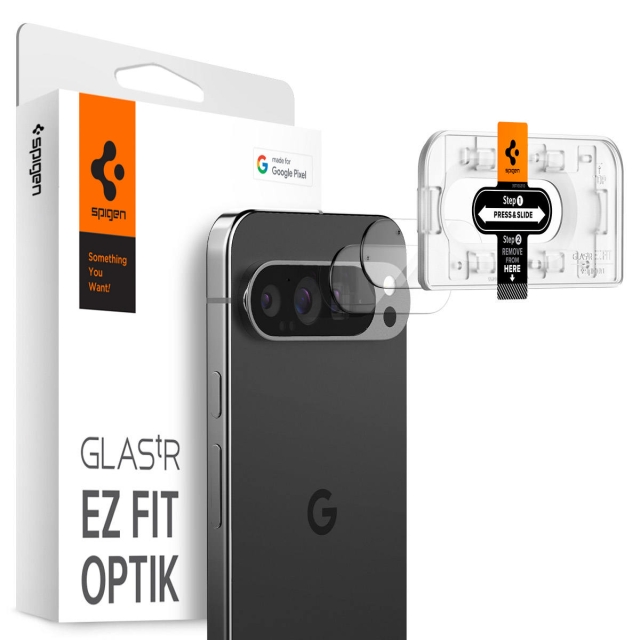 Защитное стекло для камеры SPIGEN для Google Pixel 9 Pro - Glas.tR EZ Fit Optik - 2 шт - Прозрачный - AGL08444