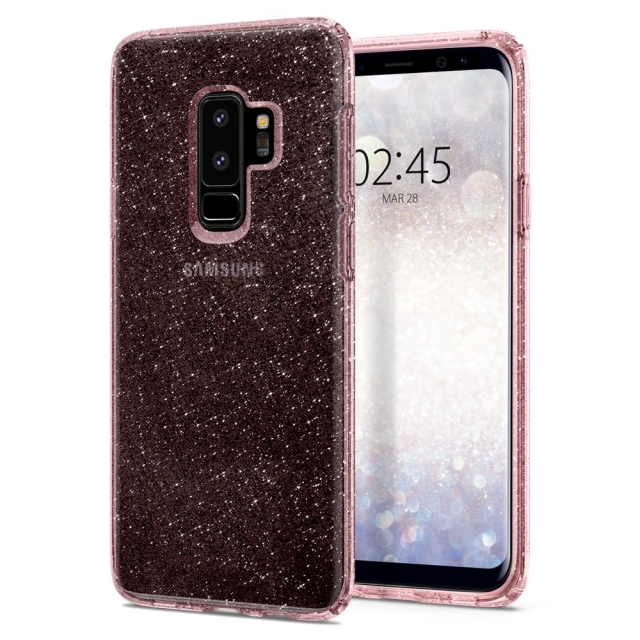 Чехол-капсула SPIGEN для Galaxy S9 Plus - Liquid Crystal Glitter - Розовый кварц - 593CS22919