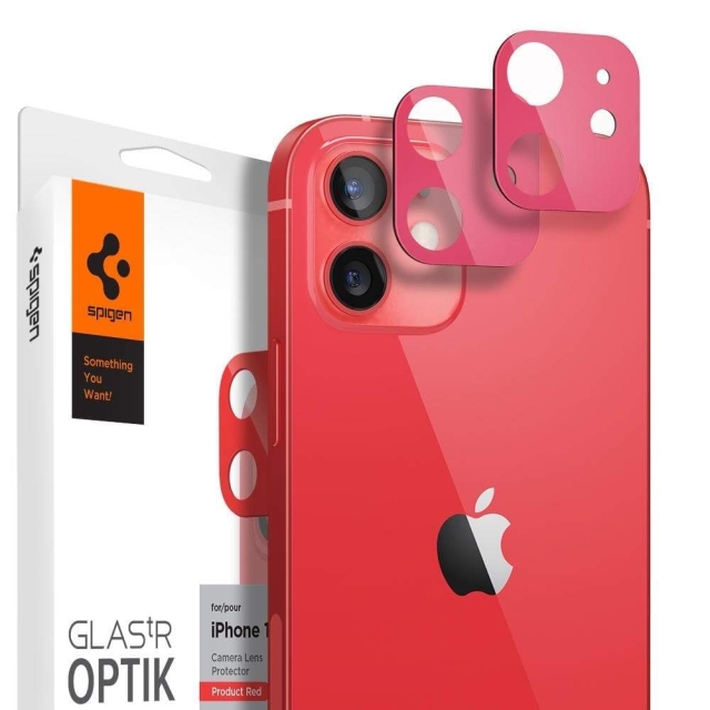 Защитное стекло для камеры SPIGEN для iPhone 12 - Optik Lens Protector - Красный - 2 шт - AGL02472