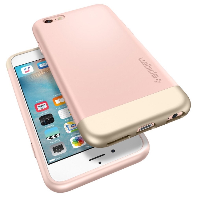 Стильный чехол SPIGEN для iPhone 6s / 6 - Style Armor - Розовое золото - SGP11724