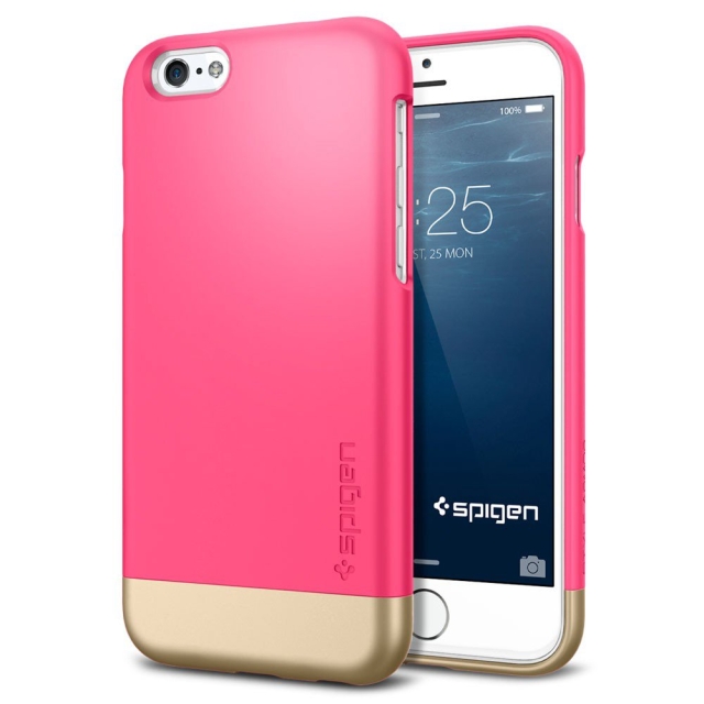 Стильный чехол SPIGEN для iPhone 6s / 6 - Style Armor - Ярко-розовый - SGP11045