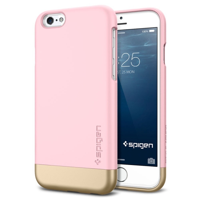 Стильный чехол SPIGEN для iPhone 6s / 6 - Style Armor - Светло-розовый - SGP11044