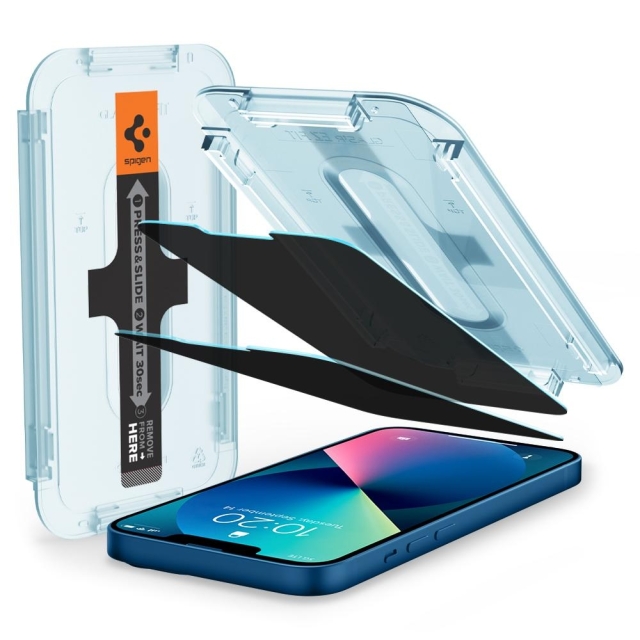 Защитное стекло SPIGEN для iPhone 13 Mini - EZ FIT GLAS.tR Privacy - Черный - 2 шт - AGL03399