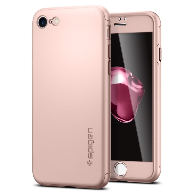 Тонкий чехол SPIGEN для iPhone SE (2022/2020)/8/7 - Air Fit 360 - Розовое золото - 042CS21099