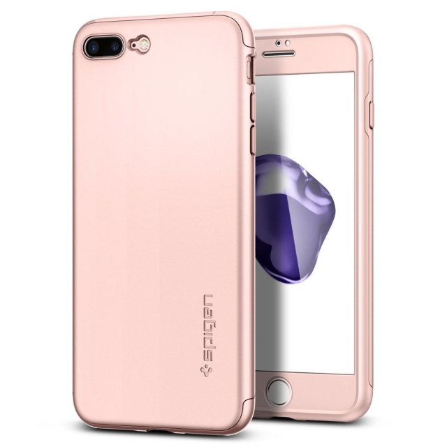 Тонкий чехол SPIGEN для iPhone 7 Plus / 8 Plus - Air Fit 360 - Розовое золото - 043CS21102