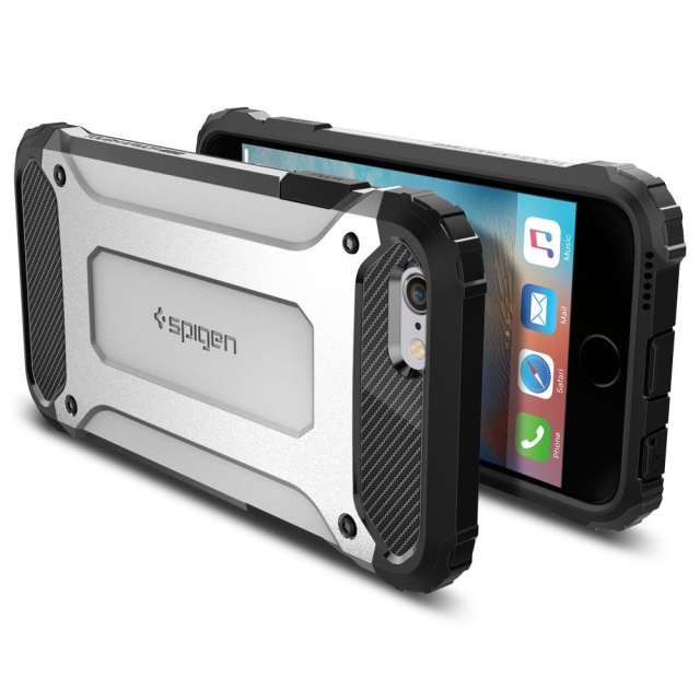 Ударопрочный чехол SPIGEN для iPhone 6s / 6 - Tough Armor Tech - Серебристый - SGP11744