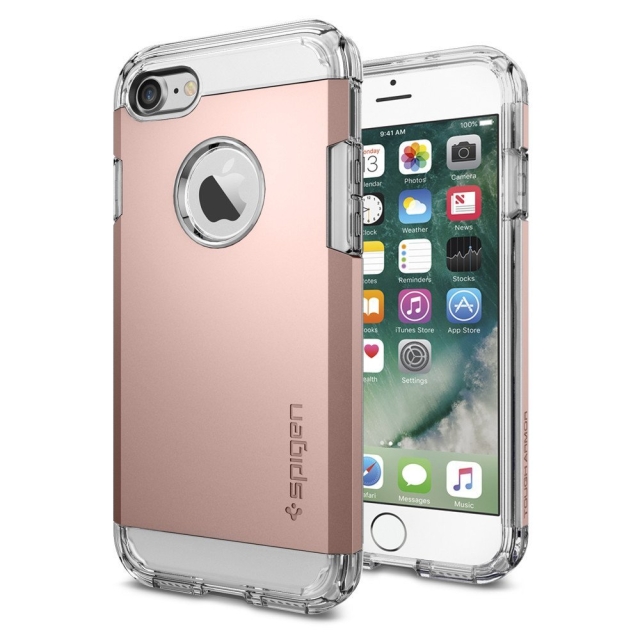 Ударопрочный чехол SPIGEN для iPhone SE (2022/2020)/8/7 - Tough Armor - Розовое Золото - 042CS20492