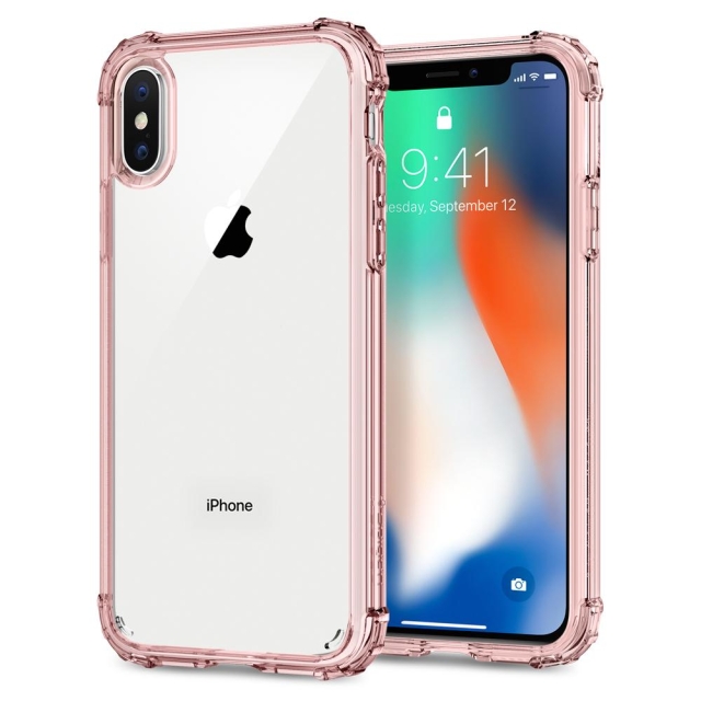 Защитный чехол SPIGEN для iPhone X / XS - Crystal Shell - Кристально-розовый - 057CS22143