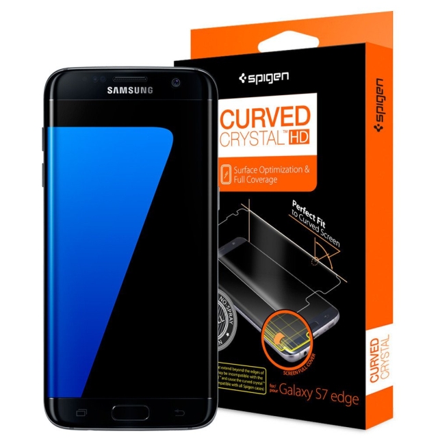 Комплект защитных пленок SPIGEN для Galaxy S7 Edge - Curved Crystal HD - 556FL20264