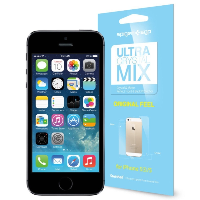 Защитная пленка SPIGEN для iPhone SE / 5s / 5 - Steinheil Ultra - Crystal Mix - SGP09590