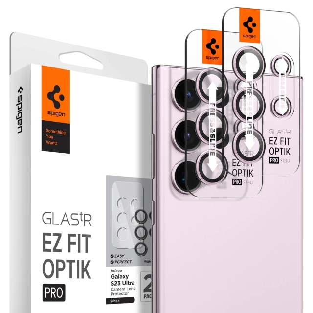 Защитное стекло для камеры SPIGEN для Galaxy S23 Ultra - GLAS.tR EZ Fit Optik Pro - 2 шт - Фиолетовый - AGL06167