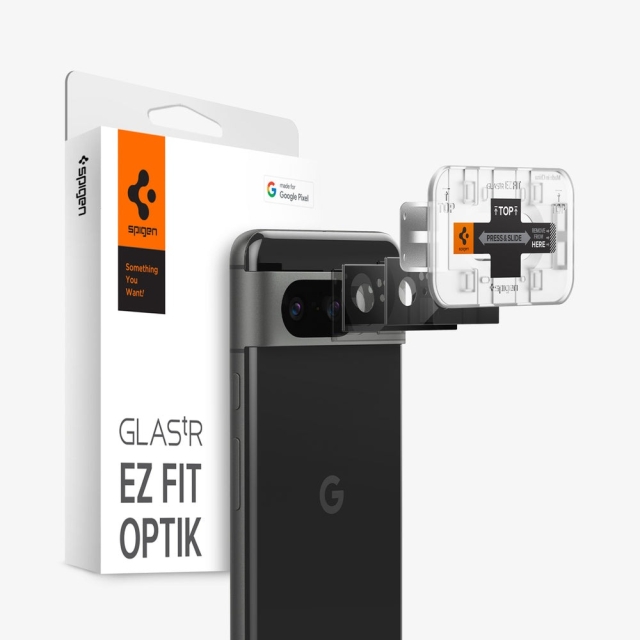 Защитное стекло для камеры SPIGEN для Google Pixel 8 - Glass tR EZ Fit Optik - Черный - 2 шт - AGL06352