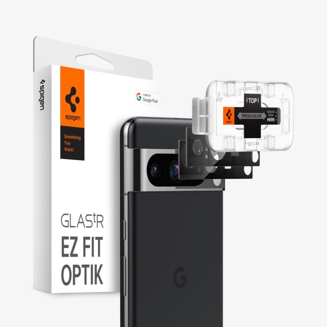 Защитное стекло для камеры SPIGEN для Google Pixel 8 Pro - Glass tR EZ Fit Optik - Черный - 2 шт - AGL06355