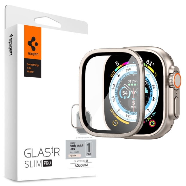 Защитное стекло SPIGEN для Apple Watch Ultra (49mm) - Glass tR Slim Pro - Серый - 1 шт - AGL06161