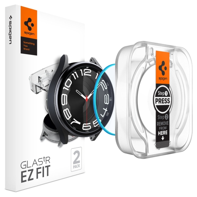 Защитное стекло SPIGEN для Galaxy Watch 6 Classic (43mm) - EZ FIT GLAS.tR - Прозрачный - 1 шт - AGL07067