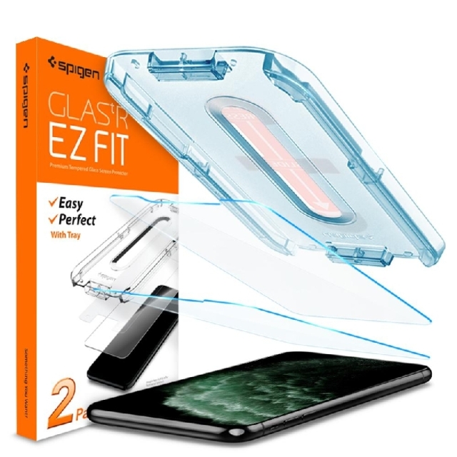 Защитное стекло SPIGEN для iPhone 11 Pro Max - EZ FIT GLAS.tR SLIM - Прозрачный - 2 шт - 065GL25359