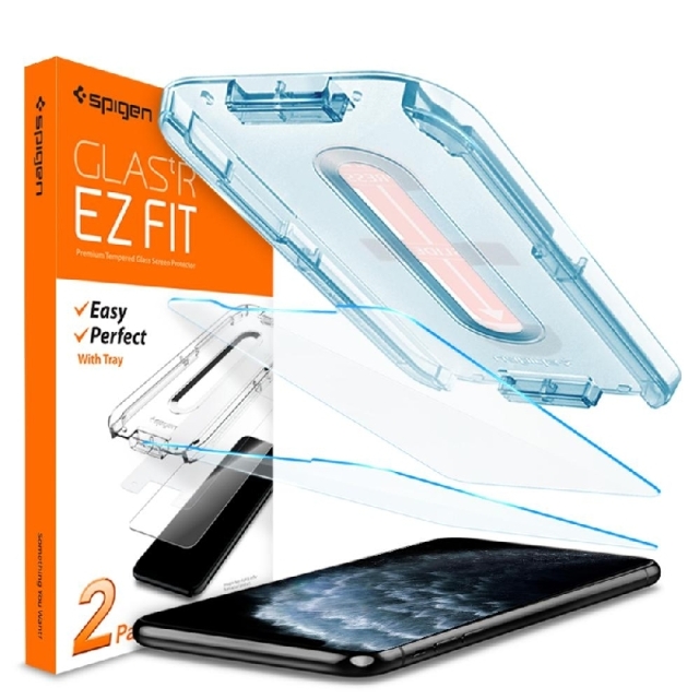 Защитное стекло SPIGEN для iPhone 11 Pro / XS / X - EZ FIT GLAS.tR SLIM - Прозрачный - 2 шт - 063GL25358