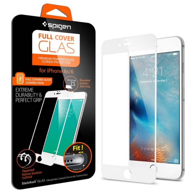 Защитное стекло SPIGEN для iPhone 6s / 6 - Full Cover Glass - Белое - SGP11590