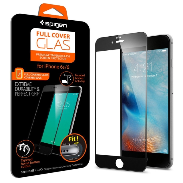 Защитное стекло SPIGEN для iPhone 6s / 6 - Full Cover Glass - Черное - SGP11589