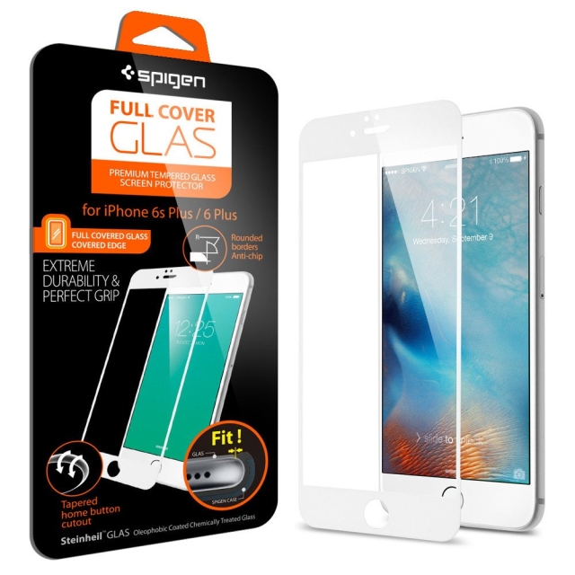 Защитное стекло SPIGEN для iPhone 6s Plus / 6 Plus - Full Cover Glass - Белое - SGP11635