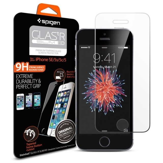 Защитное стекло SPIGEN для iPhone SE / 5s / 5 - GLAS.tR SLIM HD - 041GL20197