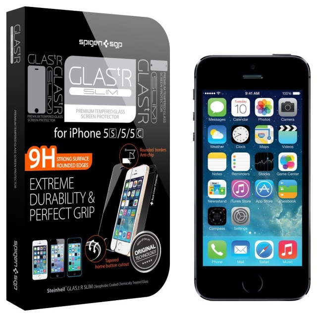 Защитное стекло SPIGEN для iPhone SE / 5s / 5c / 5 - GLAS.tR SLIM - SGP10111