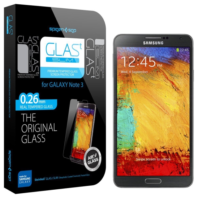 Защитное стекло SPIGEN для Galaxy Note 3 - GLAS.t SLIM Premium - SGP10450