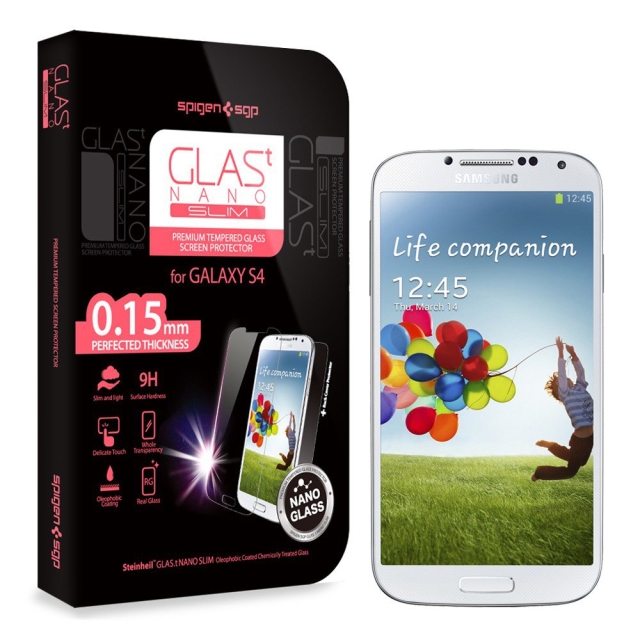 Защитное стекло SPIGEN для Galaxy S4 - GLAS.t NANO SLIM Premium - SGP10252