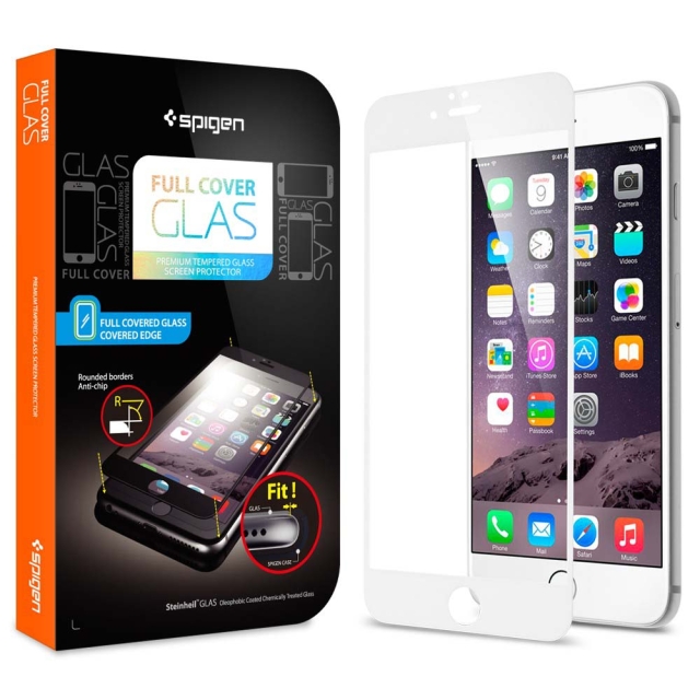 Защитное стекло SPIGEN для iPhone 6s Plus / 6 Plus - Full Cover Glass - Белое - SGP11379