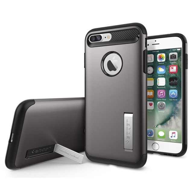 Защитный чехол SPIGEN для iPhone 7 Plus / 8 Plus - Slim Armor - Темно-серый - 043CS20309