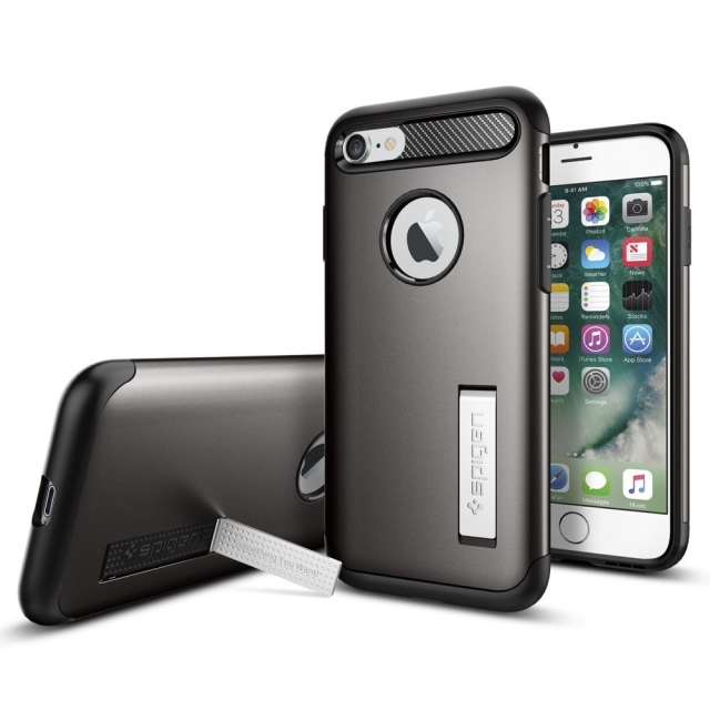 Защитный чехол SPIGEN для iPhone SE (2022/2020)/8/7 - Slim Armor - Темно-серый - 042CS20301