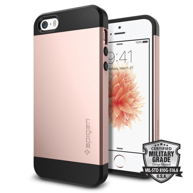 Защитный чехол SPIGEN для iPhone SE / 5s / 5 - Slim Armor - Розовое золото - 041CS20176