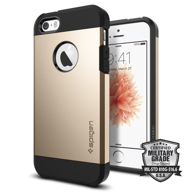 Защитный чехол SPIGEN для iPhone SE / 5s / 5 - Tough Armor - Золотой - 041CS20252
