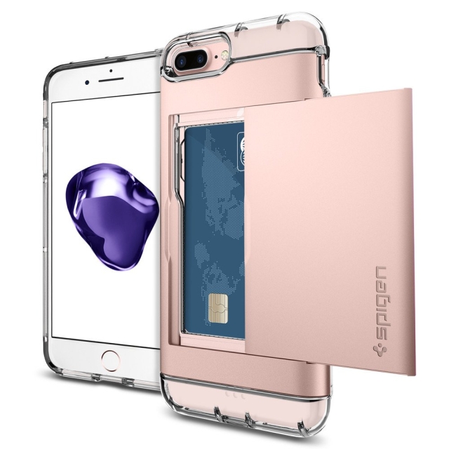 Чехол-визитница SPIGEN для iPhone 7 Plus / 8 Plus - Crystal Wallet - Розовое Золото - 043CS20987