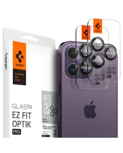 Защитное стекло для камеры SPIGEN для iPhone 15 Pro / 15 Pro Max / 14 Pro / 14 Pro Max - Optik Pro Lens Protector - Черный - 2 шт - AGL05205