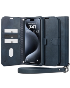 Чехол SPIGEN для iPhone 15 Pro Max - Wallet S Pro - Синий - ACS06606