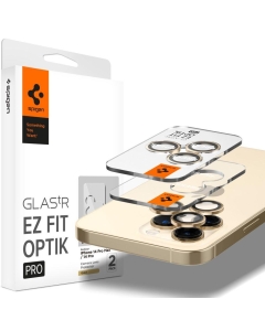 Защитное стекло для камеры SPIGEN для iPhone 15 Pro / 15 Pro Max / 14 Pro / 14 Pro Max - GLAS.tR EZ Fit Optik Pro - 2 шт - Золотой - AGL05598
