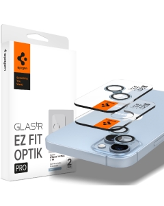 Защитное стекло для камеры SPIGEN для iPhone 15/15 Plus/14/14 Plus - Glass tR EZ Fit Optik Pro - Черный - 2 шт - AGL07166