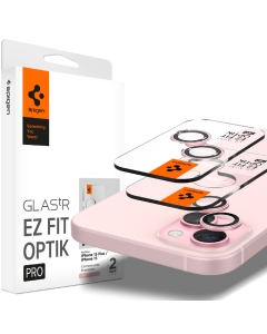 Защитное стекло для камеры SPIGEN для iPhone 15/15 Plus/14/14 Plus - Glas.tR EZ Fit Optik Pro - Розовый - 2 шт - AGL07167